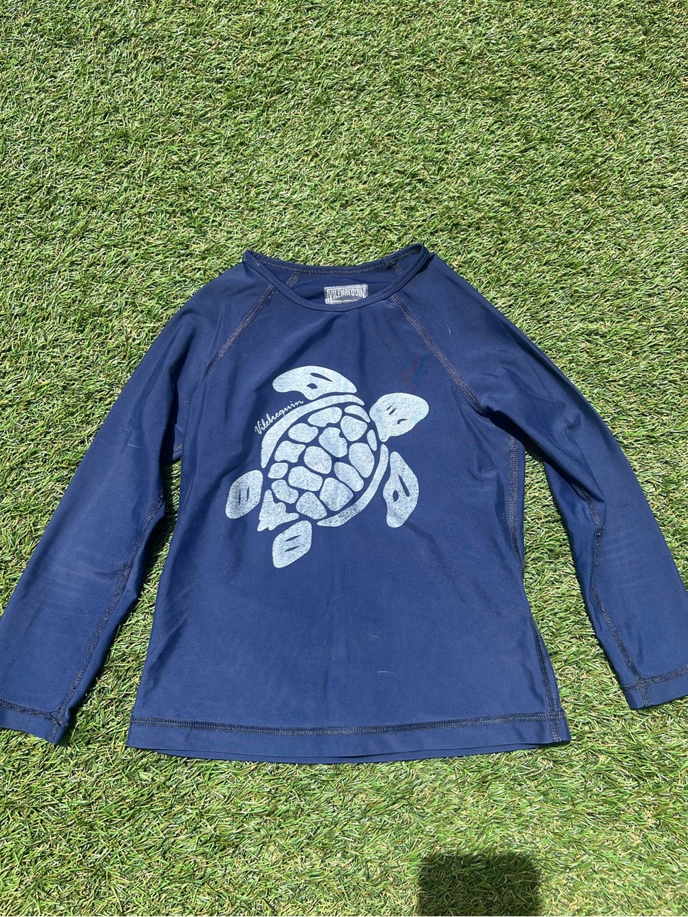 Vilebrequin Kids Navy Turtle Long Sleeve Rash Guard Swim Shirt